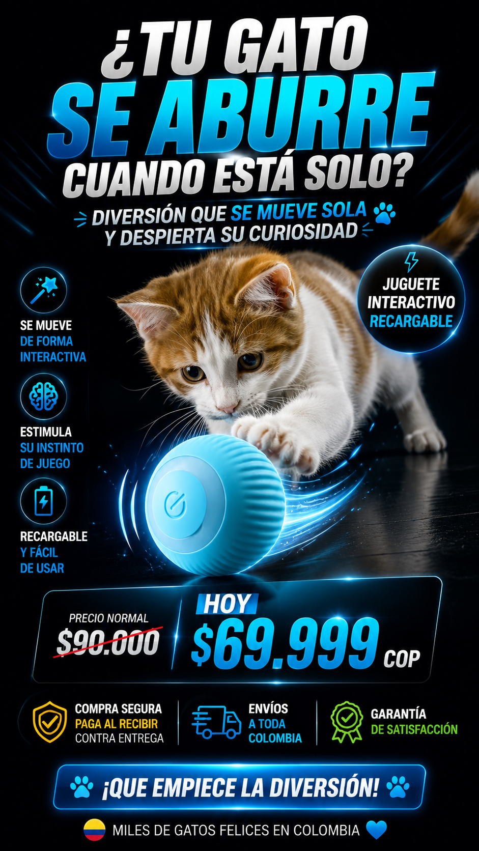 Pelota magica para gatos